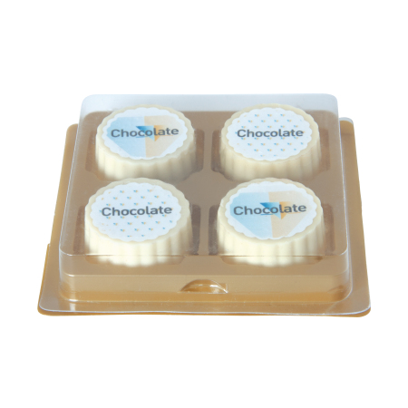 Logobonbon van witte chocolade